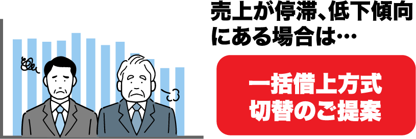 売上が停滞、低下傾向にある場合は…一括借上方式切替のご提案